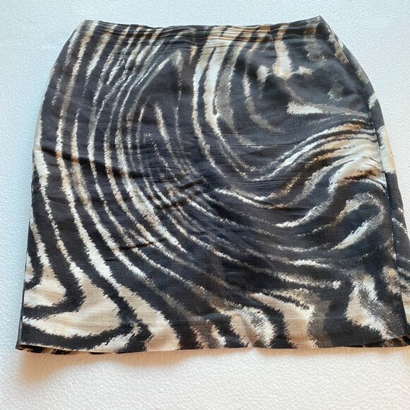 T Tahari Melvina Skirt Linen Zebra Print - Picture 1 of 5